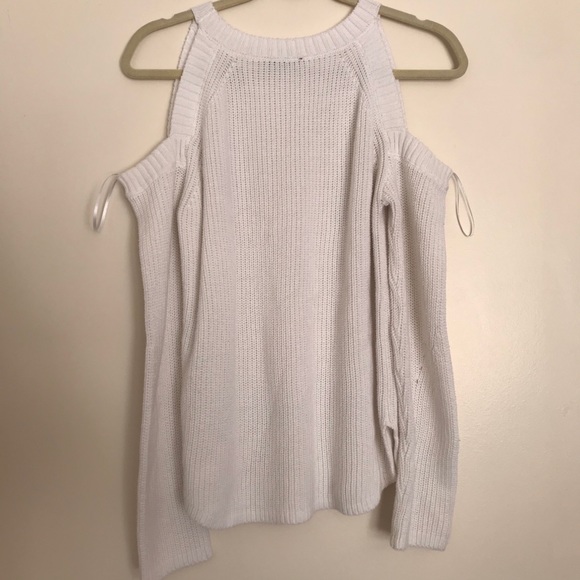 Dynamite white cold shoulder knit sweater L - Picture 3 of 11